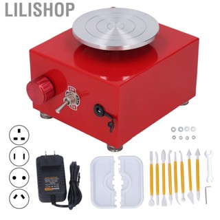 Lilishop Pottery Wheel Electric  100-240V Mini Pottery Wheel Red with Water Basin for School Teaching