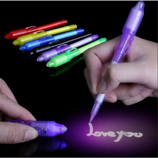 ปากกาหมึกที่มองไม่เห็น MALEDEN ปากกาสอดแนม พร้อมแสง UV ปากกามาร์กเกอร์วิเศษ สําหรับเด็ก สําหรับการส่งข้อความลับ