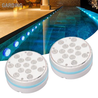 Garding 2PCS Submersible Pool Light พร้อมรีโมทคอนโทรลถ้วยดูดแม่เหล็ก 15 ลูกปัดโคมไฟ LED โคมไฟใต้น้ำสำหรับตู้ปลา