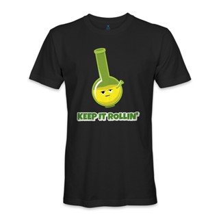 oversize T-shirt เสื้อยืด พิมพ์ลาย Keep it rolling bong LDnili60JHpejg22 สไตล์คลาสสิก S-5XL