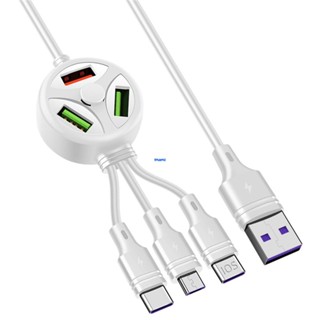 6 In 1 สายชาร์จ USB Micro USB TypeC IP ชาร์จเร็ว 1.2 ม. อุปกรณ์เสริม สําหรับแท็บเล็ต