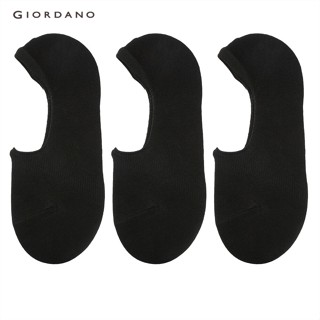 GIORDANO ถุงเท้าข้อสั้น 1แพ็คมี 3 ชิ้น Anti-Slip Invisible Ankle Socks 01152001