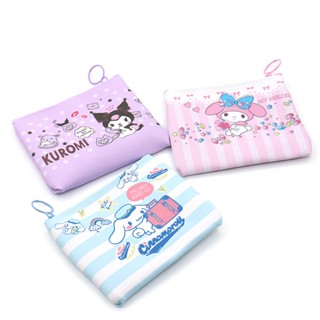 กระเป๋าสตางค์ กระเป๋าใส่เหรียญ ใส่หูฟัง ใส่บัตรได้ ลายการ์ตูน Sanrio Cinnamoroll Melody แบบเรียบง่าย สไตล์เกาหลี สําหรับผู้หญิง