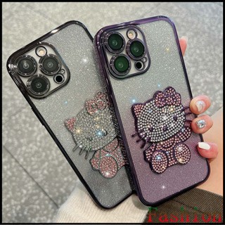 ลูกแมวระยิบระยับ เคสซิลิโคน iPhone Kitty เคส compatible for iPhone14 14Pro 14promax 14plus 13 mini 12mini 11 Pro max xs max xr 7 8 plus 7พสัส se2020 cases