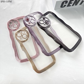 Compatible With iPhone 11 X XR XS Max SE 6 6S 7 8 Plus Pro 2022 2020 เคสไอโฟน สำหรับ Case Simple Plating Wavy เคส เคสโทรศัพท์ เคสมือถือ Full Cover Soft Phone Cases Casing