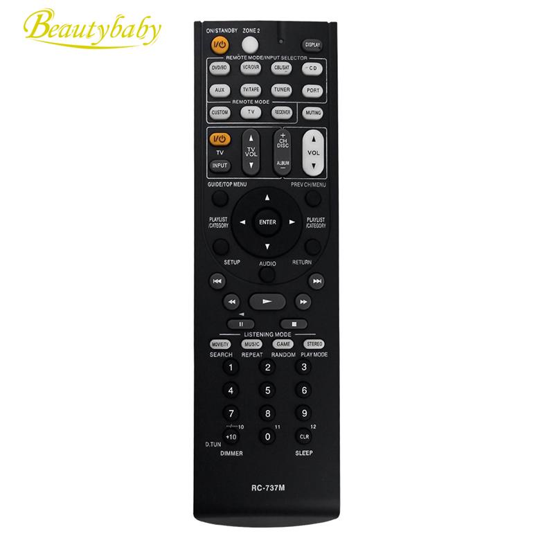 1 ชิ้นเปลี่ยนรีโมทคอนโทรลเปลี่ยน RC-737M รีโมทคอนโทรลสําหรับ Onkyo สีดํา