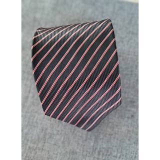 Tie0001 เนคไท มือสอง สีน้ำเงินลายแดง hushville 9*135 cm