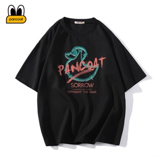 Pancoat เสื้อยืด แขนสั้น ทรงหลวม สไตล์ญี่ปุ่น สตรีท ฤดูร้อน สําหรับคู่รัก