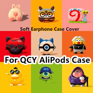 พร้อมส่ง! เคสหูฟัง แบบนิ่ม ลายการ์ตูนเป็ด สําหรับ QCY AliPods