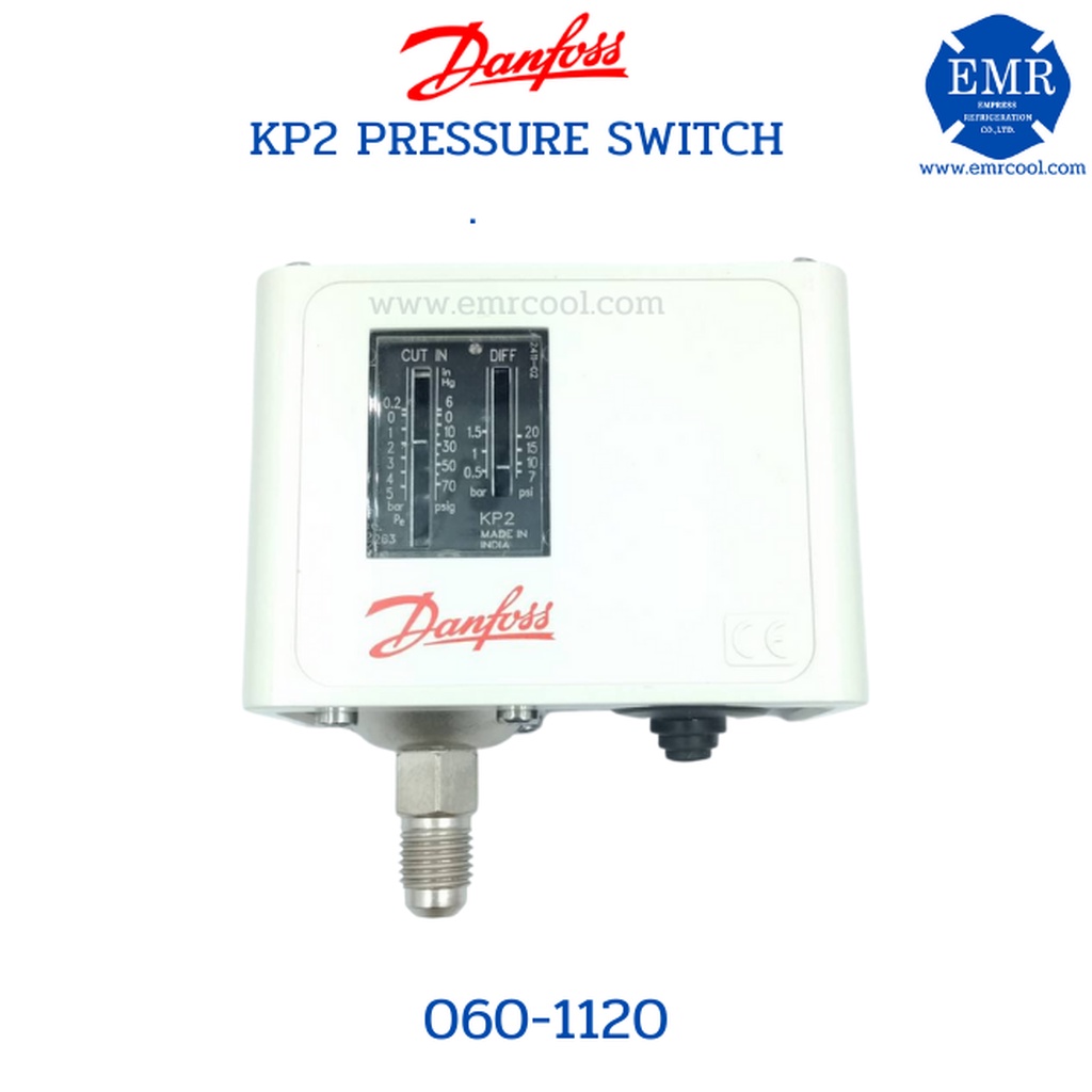 DANFOSS KP2 Low Pressure Control (เพรชเชอร์ คอนโทรล) Auto-Reset 060-1120