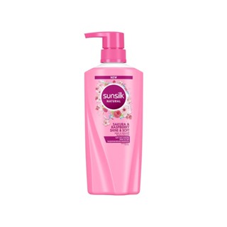 Sunsilk ซันซิล เนเชอรัล ซากุระ &amp; ราสเบอร์รี่ ไชน์แอนด์ซอฟท์ แชมพู 450 มล.