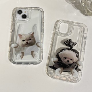 เคส สําหรับ iPhone 11 13 14 12 Pro Max 7 8 SE Plus XR X XS 6 เคสไอโฟน น่ารัก ลูกสุนัข เคสโทรศัพท์ ลูกแมว Case เคสใส