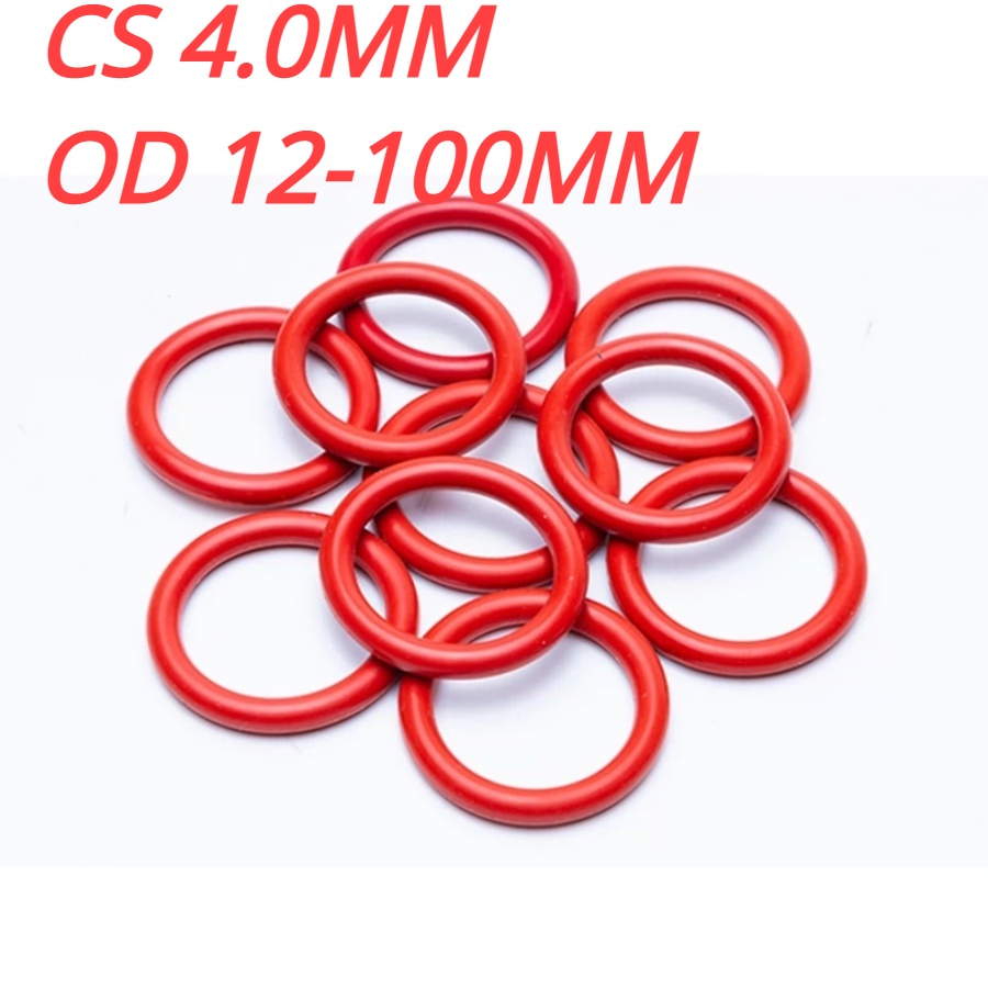 [จัดส่งรวดเร็ว] โอริง ปะเก็นซีลซิลิโคน โอริง สีแดง OD10-100 มม. * Cs4.0 มม