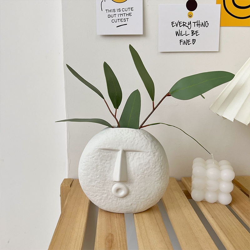 Creative เซรามิคแจกันดอกไม ้ ตลก Hydroponics แจกันดอกไม ้ Ins Desktop Decor