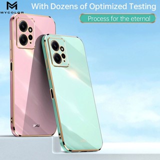 ขอบตรง เคสโทรศัพท์แบบชุบไฟฟ้า Redmi Note 12 12S Pro+ Plus 4G 5G 2023
