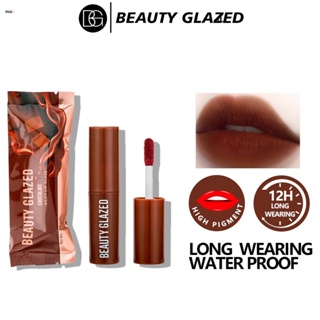 พร้อมส่ง BEAUTY GLAZED ลิปสติก รุ่นมอยส์เจอร์ไรเซอร์ กลบริ้วรอยริมฝีปาก 12 สี ลิปกลอส เนื้อแมตต์ nuuo