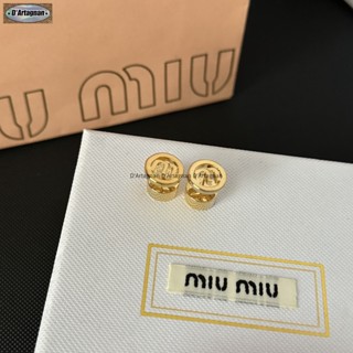 {Boutique พร้อมส่ง} MIU ต่างหูเข็มเงิน 925 ชุบทอง (1 * 2 ซม.) คุณภาพสูง สไตล์เกาหลี สําหรับผู้หญิง A757 2023 Earrings สวยงาม แฟชั่น หินประดับ ทองคำ ลาย