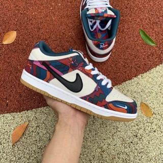 Parra Nike SB Dunk รองเท้าผ้าใบลําลอง สีขาว สีฟ้า สีแดง 2021 Y2X5