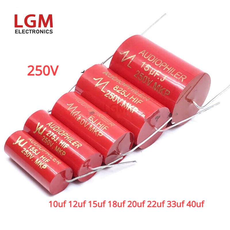ตัวเก็บประจุเสียง Axial MKP 250v 10uf 12uf 15uf 18uf 20uf 22uf 33uf 40uf DC HIFI DIY 1 ชิ้น