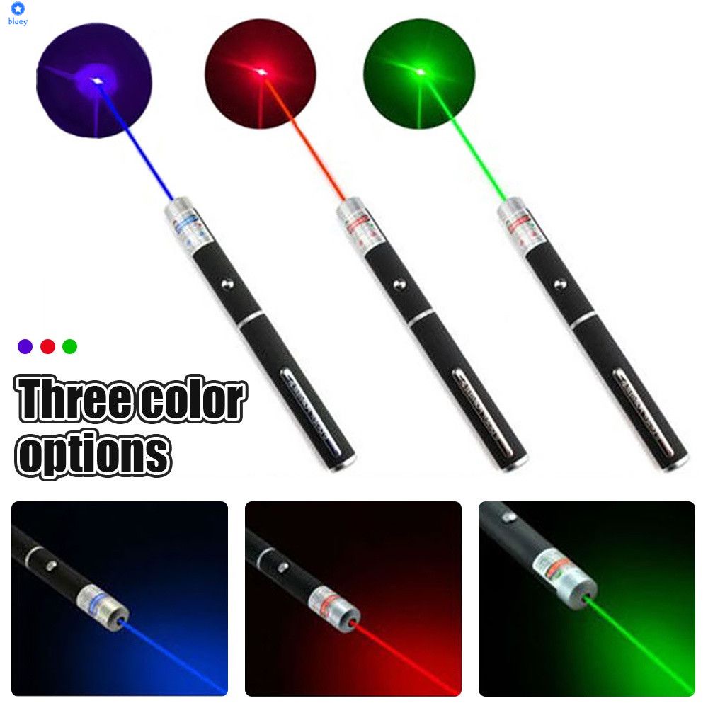 ตัวชี้เลเซอร์ที่มีประสิทธิภาพ USB ชาร์จ 5 มิลลิวัตต์ 650nm ปากกาแสงสีเขียวลําแสงจุด【สีฟ้า】