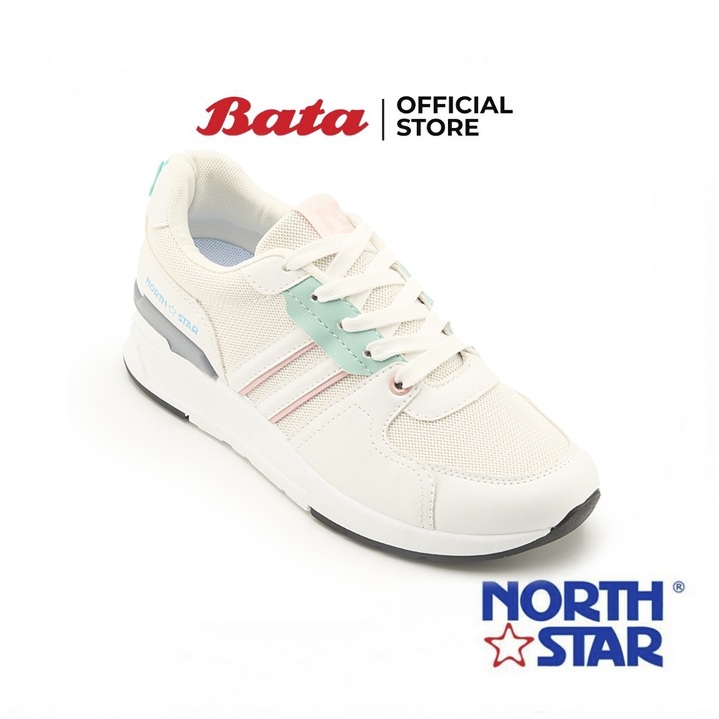 Bata บาจา ยี่ห้อ North Star รองเท้าผ้าใบแบบผูกเชือก รองเท้าผ้าใบแฟชั่นผู้หญิง Sneakers สำหรับผู้หญิง รุ่น SPOT สีขาว 5391574