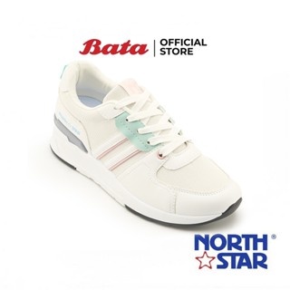 Bata บาจา ยี่ห้อ North Star รองเท้าผ้าใบแบบผูกเชือก รองเท้าผ้าใบแฟชั่นผู้หญิง Sneakers สำหรับผู้หญิง รุ่น SPOT สีขาว 5391574