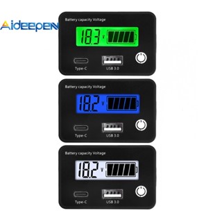 Aideepen เครื่องทดสอบระดับแบตเตอรี่รถยนต์ หน้าจอ LCD DC 8-30V