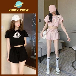 Kiddy Crew ชุดเซ็ทขาสั้น+เสื้อเเขนสั้นน่ารักๆหวานๆเเอบเซ็กซี่นิดๆราคาสุดปัง ชุดเซ็ทพร้อมส่ง  มีสีไห้เลือกสวยๆ