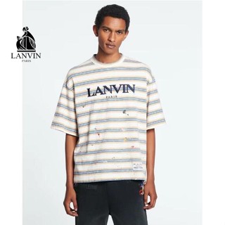 5565 lanvin เสื้อยืดแขนสั้น แฟชั่น สําหรับผู้ชาย และผู้หญิง