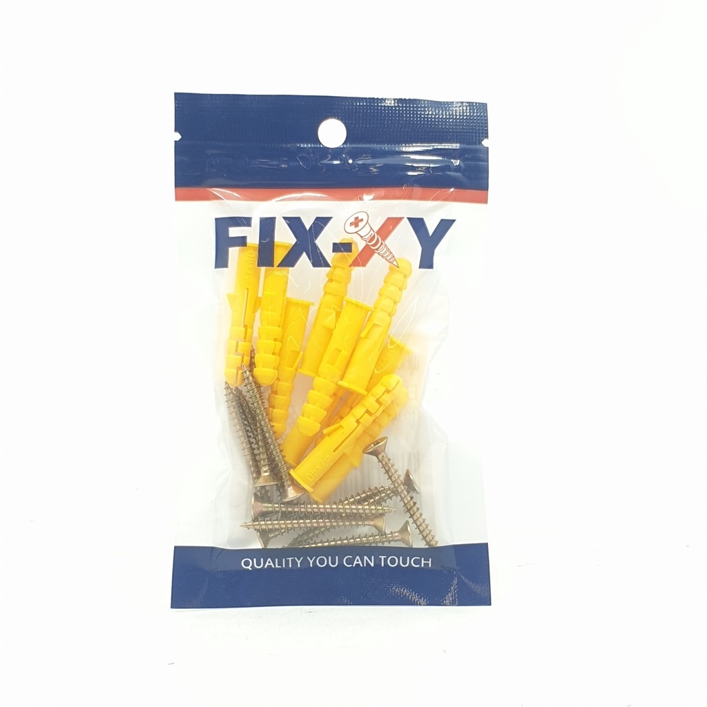 GlobalHouse พุคพลาสติก เบอร์ 7 พร้อมสกรู รุ่น EN-004-CS (10ชิ้น/แพ็ค) FIX-XY สินค้าของแท้คุณภาพดี