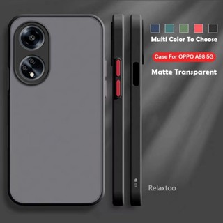 Oppo A98 เคสโทรศัพท์ TPU PC แข็ง แบบใส ผิวด้าน กันกระแทก ป้องกันกล้อง กันรอยขีดข่วน เรียบง่าย แฟชั่น สําหรับ Oppo A58 A98 A78 OppoA58 OPPOA78 4G 5G