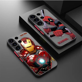 เคสโทรศัพท์มือถือ ผิวด้าน กันรอยนิ้วมือ ลายมาร์เวล เดดพูล ไอรอนแมน สําหรับ Samsung S8 S9 S10 S10E S10 Lite S20 S20FE S21 S22 S23 S32 Plus Ultra 5G A32 A53 J6 M51 5G