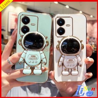 เคส Vivo Y22 Y22S Y35 Y16 Y15S Y01 Y15A Y02S Y02 Y21 Y21S Y33S Y33T  Y21T T1X Y12A Y20 Y12S Y20S G เคสโทรศัพท์มือถือ ลายนักบินอวกาศ พร้อมขาตั้ง สําหรับ YHY