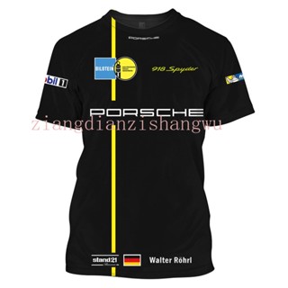 เสื้อยืดแขนสั้น พิมพ์ลาย Porsche Motosport แฟชั่นฤดูร้อน สําหรับผู้ชาย