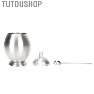 Tutoushop Condiment Container Stainless Steel Egg Shaped Oval Condiment Jar With