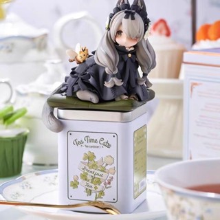 โมเดลการ์ตูนแมว RIBOSE Shadow Master Tea Party Cat Teapot Cat British ขนสั้น สําหรับตกแต่ง