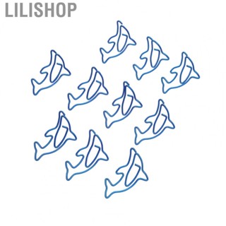 Lilishop Metal Paperclips  Electroplating Process Unique Dolphin Shape Paper Clips  for Office