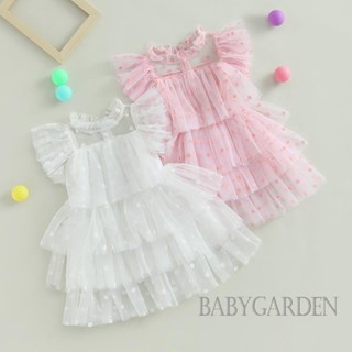 Babygarden-9 เดือน-5 ปี ชุดเดรสเจ้าหญิง แขนพอง ลายจุด ลําลอง ฤดูร้อน สําหรับเด็กผู้หญิง