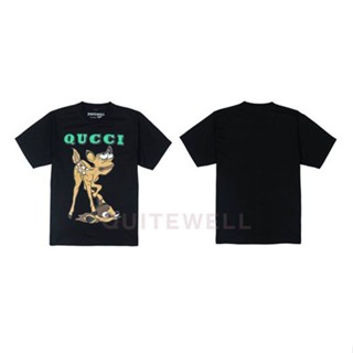 พร้อมส่ง ผ้าฝ้ายบริสุทธิ์ QWT99-1 PEPE AGAIN BLACK T-shirt