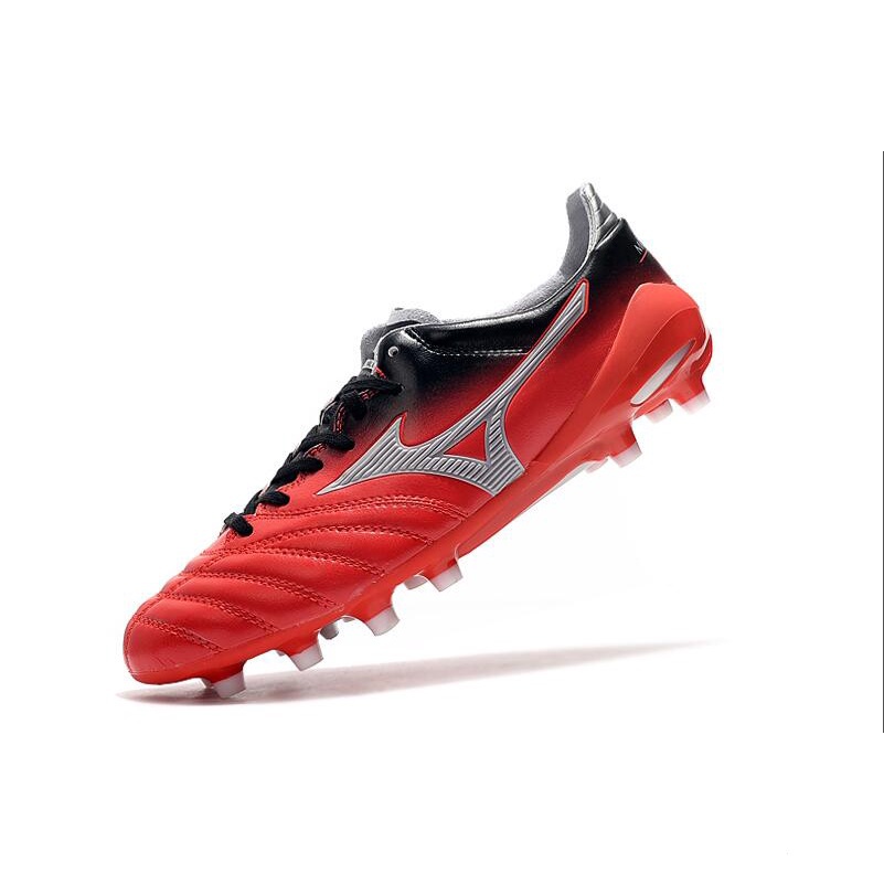 Mizuno Morelia Neo II MD Made IN Japan รองเท้าสตั๊ด รองเท้าฟุตบอล หนัง สีแดง ดํา ไซซ์ EU 39-45 สําหรับผู้ชาย