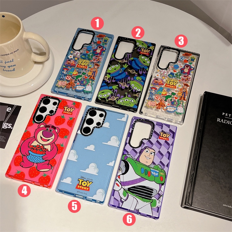 สตรอเบอร์รี่น่ารักหมีสําหรับ Samsung S24 S25Ultra S23 Plus S22 Ultra 5G ใหม่ป้องกันความคิดสร้างสรรค์ปลอกสําหรับ Samsung Galaxy ฝาครอบ
