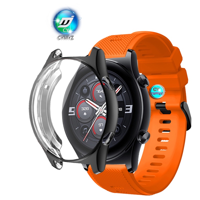 Honor Watch GS 3 GS3 GS4 GS 4 เคสป้องกัน สายซิลิโคน สายนาฬิกา HONOR Watch GS3 GS 3 สาย สายรัดข้อมือ 