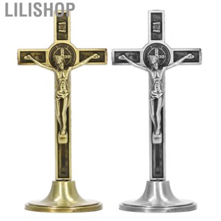 Lilishop Crucifix Wall Cross  Standing Catholic Cross Removable Base  for Dressers