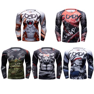 ใหม่ เสื้อยืดลําลอง แขนสั้น ระบายอากาศ พิมพ์ลายดิจิตอล MMA bJJ Rash Guard คุณภาพสูง สําหรับผู้ชาย เหมาะกับการวิ่ง ออกกําลังกาย