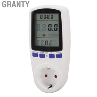 Granty Amps Meter  EU Plug Watt Meter Alarm Function LCD Screen  for Office