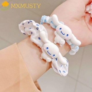 Mxmusty Scrunchie ยางรัดผม แบบยืดหยุ่น แต่งหูสุนัข ขนาดใหญ่ แฟชั่นฤดูใบไม้ผลิ สําหรับผู้หญิง