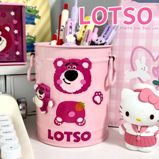 Lotso กล่องใส่ปากกา ดินสอ เหล็ก ลายการ์ตูนหมี สตรอเบอร์รี่น่ารัก สําหรับนักเรียน