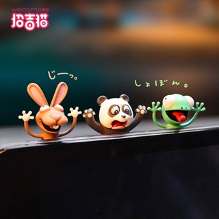 Lucky Cat Car Sticker Tesla Model3yxs Screen Decoration Car Hanging Panel Doll Car Lying Small Decoration Cute doll car interior decoration