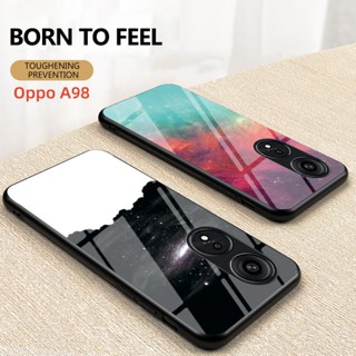 เคสโทรศัพท์มือถือแบบแก้ว ลายท้องฟ้ากลางคืน สําหรับ Oppo A98 OppoA98 5G case เคส