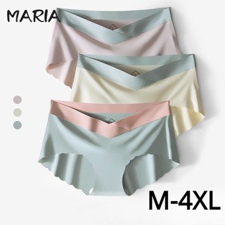 Maria พร้อมส่ง กางเกงชั้นใน เอวสูง ผ้าเรยอน ไร้รอยต่อ พลัสไซซ์ ระบายอากาศ สะโพกบาง สําหรับผู้หญิงตั้งครรภ์ 40-105 กก. @-